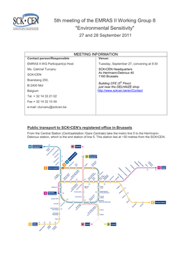 5Th Meeting of the EMRAS II Working Group 8 "Environmental Sensitivity"