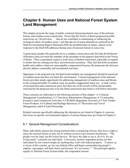 Human Uses and National Forest System Land Management