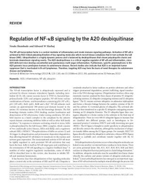 Regulation of NF-Κb Signaling by the A20 Deubiquitinase