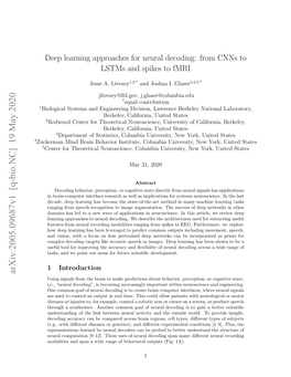 Deep Learning Approaches for Neural Decoding: from Cnns to Lstms and Spikes to Fmri