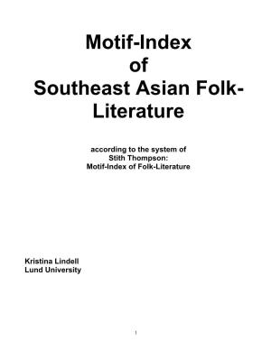 Motif-Index of Southeast Asian Folk- Literature
