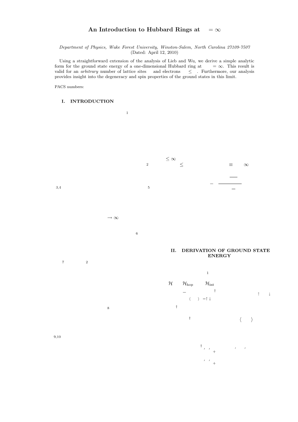 An Introduction to Hubbard Rings at U = ∞