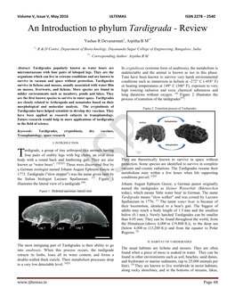 An Introduction to Phylum Tardigrada - Review