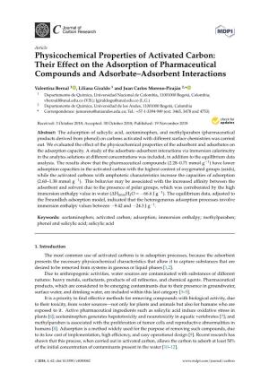 Physicochemical Properties of Activated Carbon: Their Effect on the Adsorption of Pharmaceutical Compounds and Adsorbate–Adsorbent Interactions