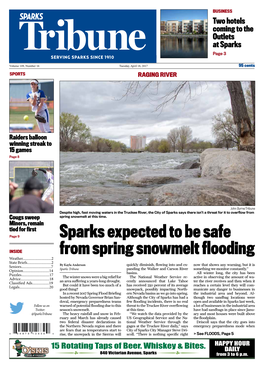 Sparks Tribune Panding the Walker and Carson River Something We Monitor Constantly.’’ Opinion
