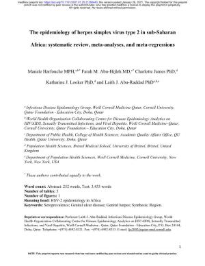 The Epidemiology of Herpes Simplex Virus Type 2 in Sub-Saharan