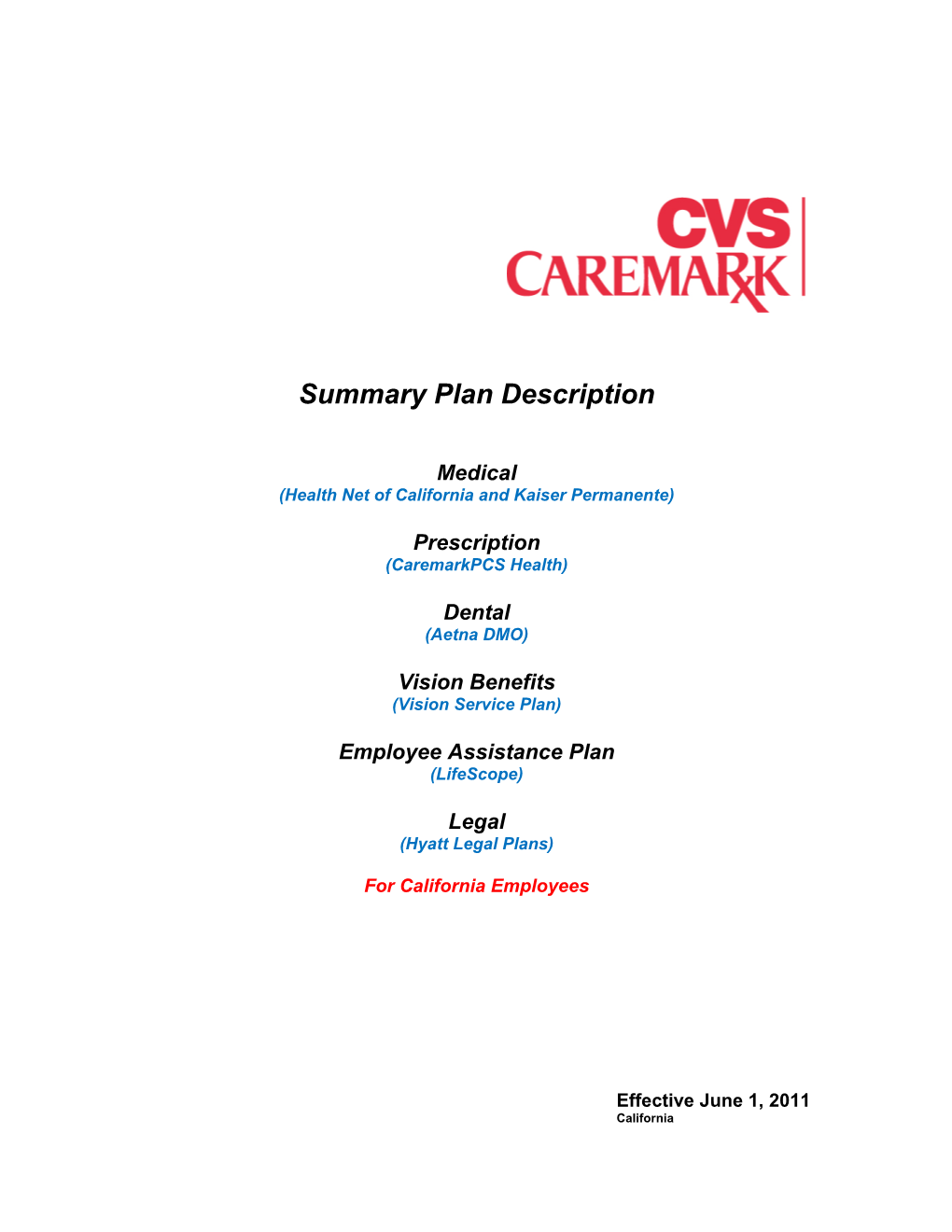 Summary Plan Description