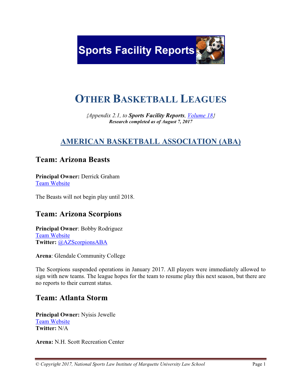 Other Basketball Leagues