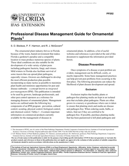 Professional Disease Management Guide for Ornamental Plants1