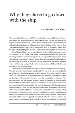 Why They Chose to Go Down with the Ship, by Ameeta Mulla