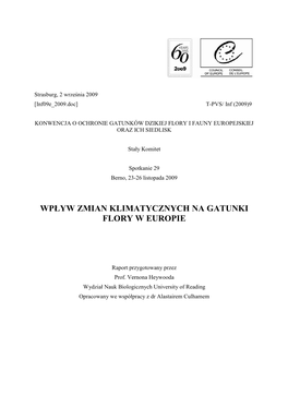 Wpływ Zmian Klimatycznych Na Gatunki Flory W Europie