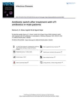 Antibiotic Switch After Treatment with UTI Antibiotics in Male Patients