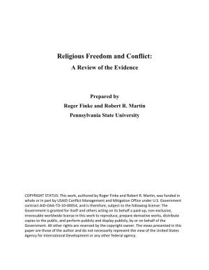 Religious Freedom and Conflict: a Review of the Evidence