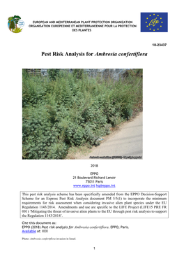 Pest Risk Analysis for Ambrosia Confertiflora