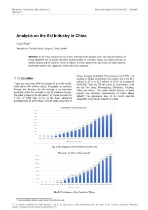 Analysis on the Ski Industry in China