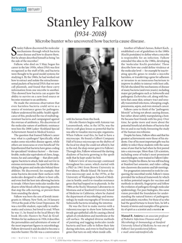 Stanley Falkow (1934-2018) Microbe Hunter Who Uncovered How Bacteria Cause Disease