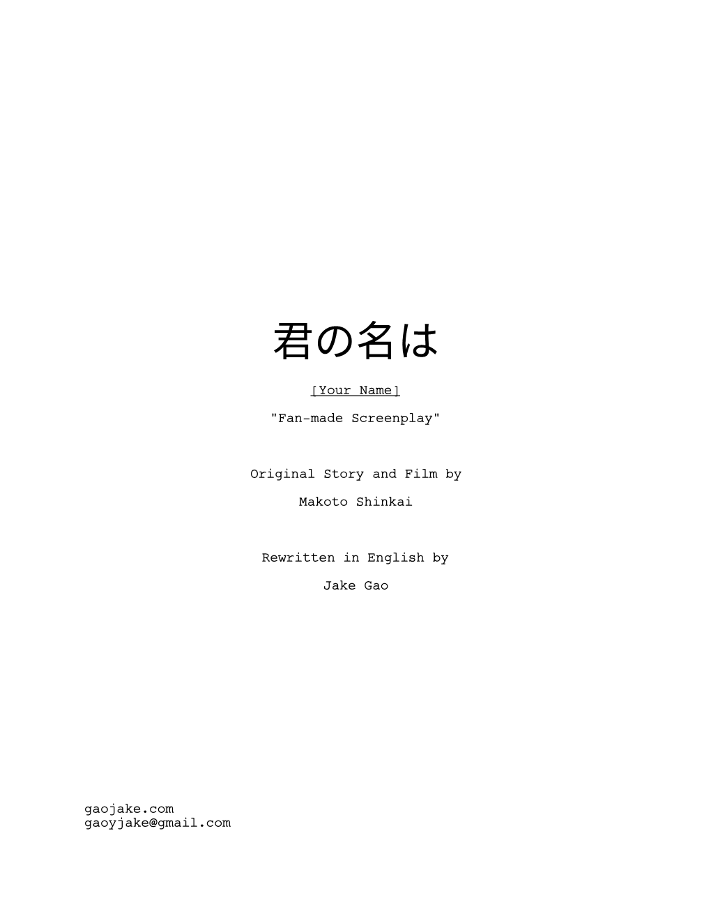 Your Name Screenplay.Fdx