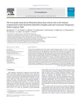 The Low-Grade Canal De Las Montañas Shear Zone and Its Role in The