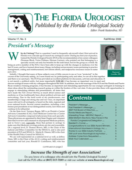 Fall/Winter 2006 President’S Message
