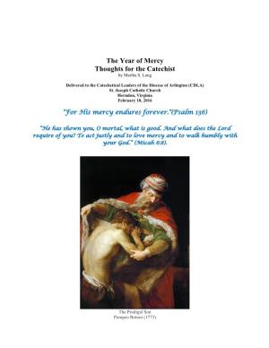 The Year of Mercy Thoughts for the Catechist by Martha S