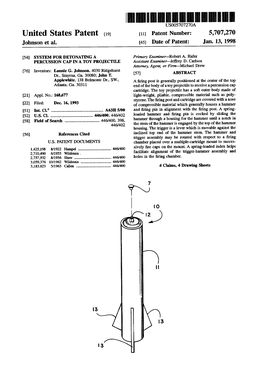 United States Patent (19) 11 Patent Number: 5,707,270 Johnson Et Al