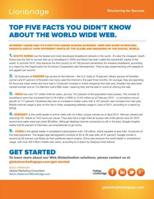 Top Five Facts You Didn't Know About the World Wide Web