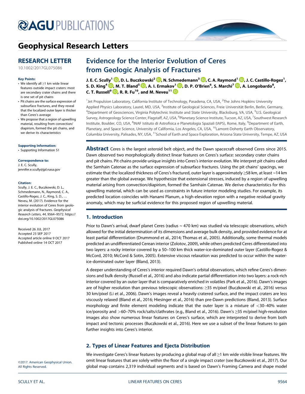 Evidence for the Interior Evolution of Ceres from Geologic Analysis of Fractures