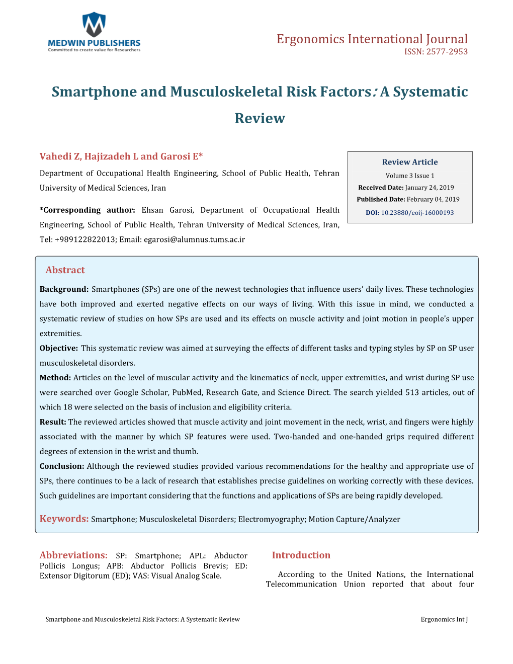 Smartphone and Musculoskeletal Risk Factors: a Systematic Review