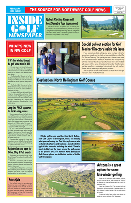 Special Pull-Out Section for Golf Teacher Directory Inside This Issue