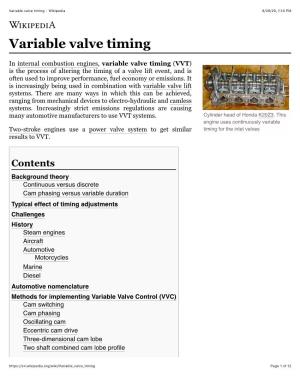 Variable Valve Timing - Wikipedia 8/28/20, 1�14 PM