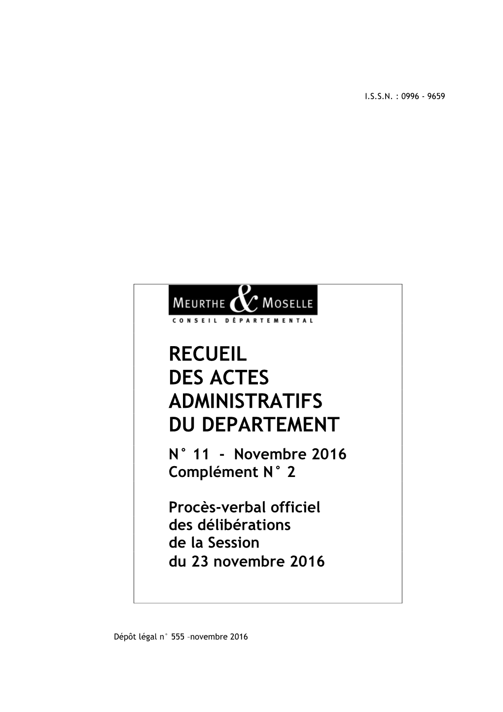 Session Du 23 Novembre 2016