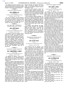CONGRESSIONAL RECORD— Extensions of Remarks E393 HON