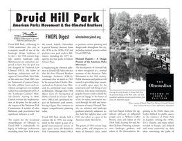 Druid Hill Park American Parks Movement & the Olmsted Brothers