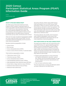 2020 Census Participant Statistical Areas Program (PSAP) Information Guide