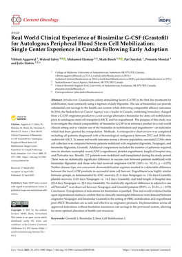 Real World Clinical Experience of Biosimilar G-CSF (Grastofil) for Autologous Peripheral Blood Stem Cell Mobilization: Single Ce