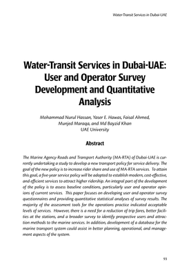 Water-Transit Services in Dubai-UAE