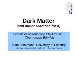 Dark Matter (And Direct Searches for It)