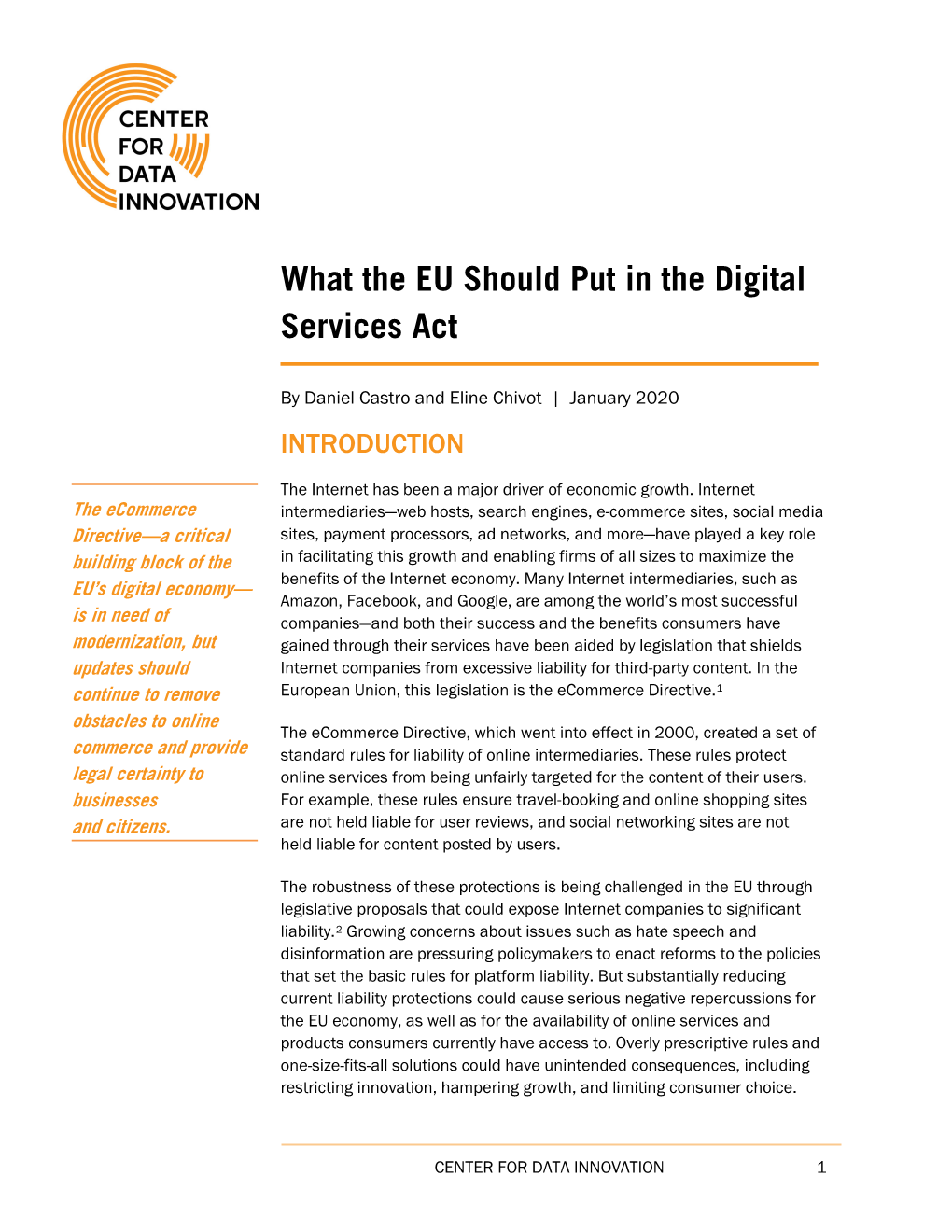 What the EU Shold Put in the Digital Services