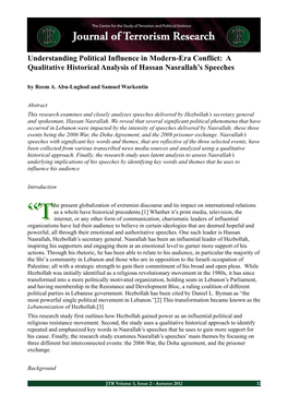 Understanding Political Influence in Modern-Era Conflict: a Qualitative Historical Analysis of Hassan Nasrallah's Speeches