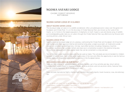 Ngoma Safari Lodge at a Glance