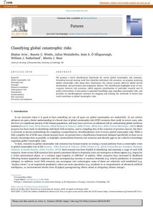 Classifying Global Catastrophic Risks ⁎ Shahar Avin , Bonnie C
