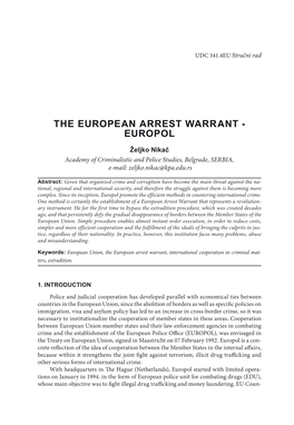 The European Arrest Warrant - Europol