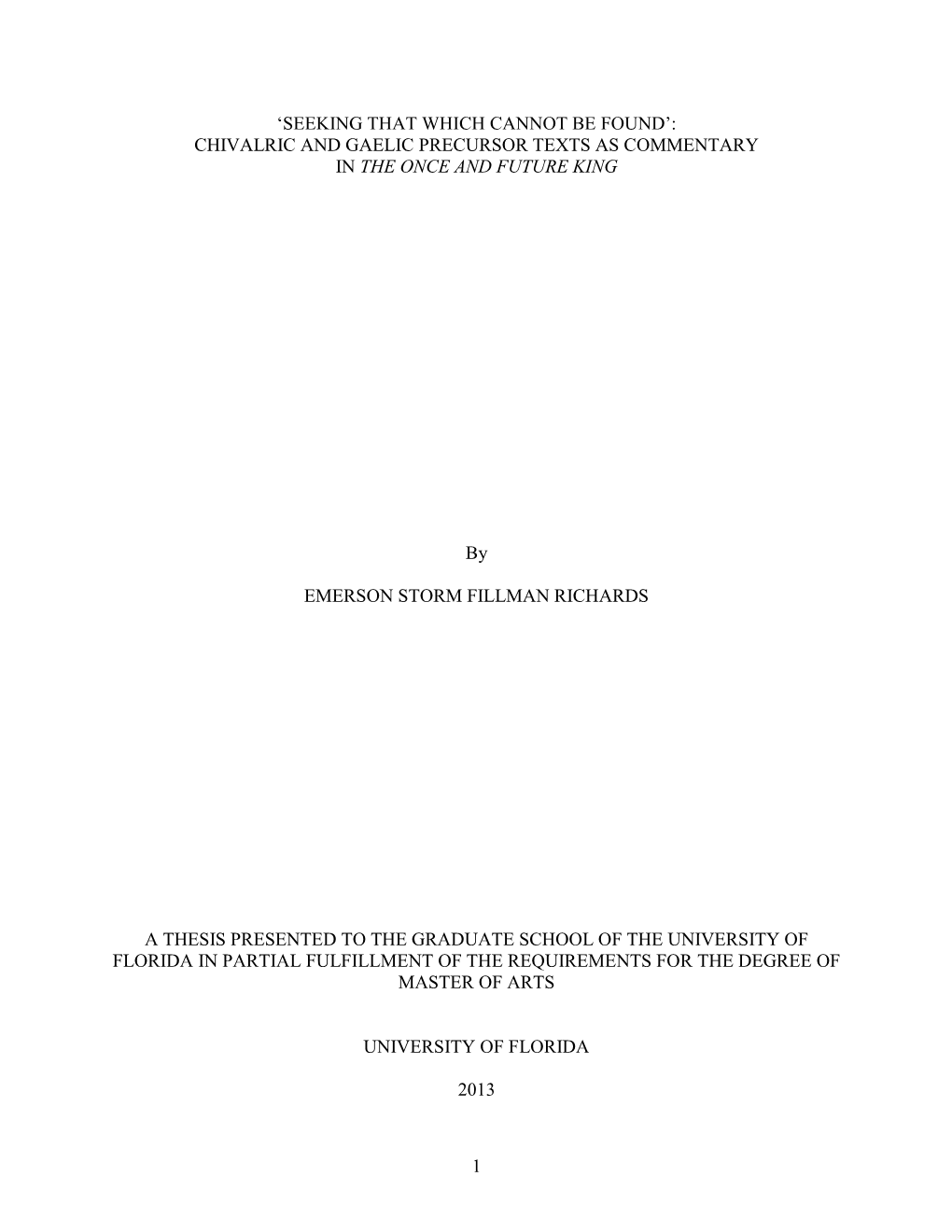 University of Florida Thesis Or Dissertation Formatting