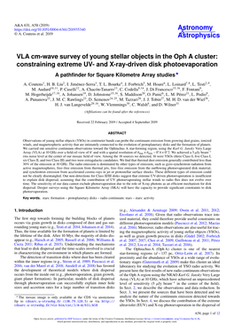 VLA Cm-Wave Survey of Young Stellar Objects in the Oph a Cluster