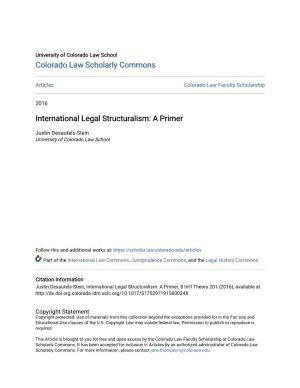 International Legal Structuralism: a Primer