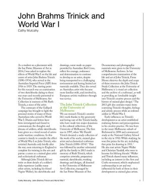 John Brahms Trinick and World War I Cathy Mulcahy