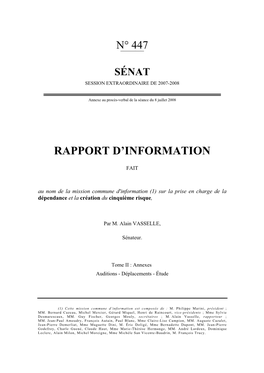 Rapport D'information