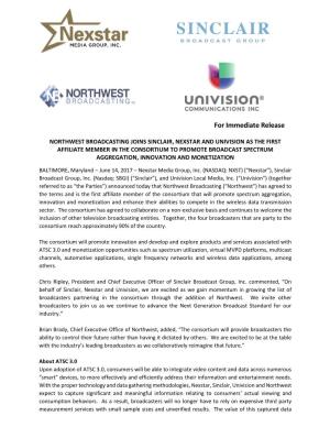 NXST-SBGI Consortium Adds Northwest Broadcasting 6-12-17