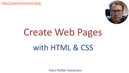 Create Web Pages Using HTML And