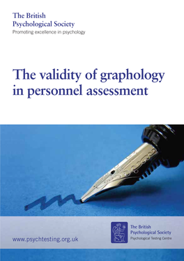 The Validity of Graphology in Personnel Assessment
